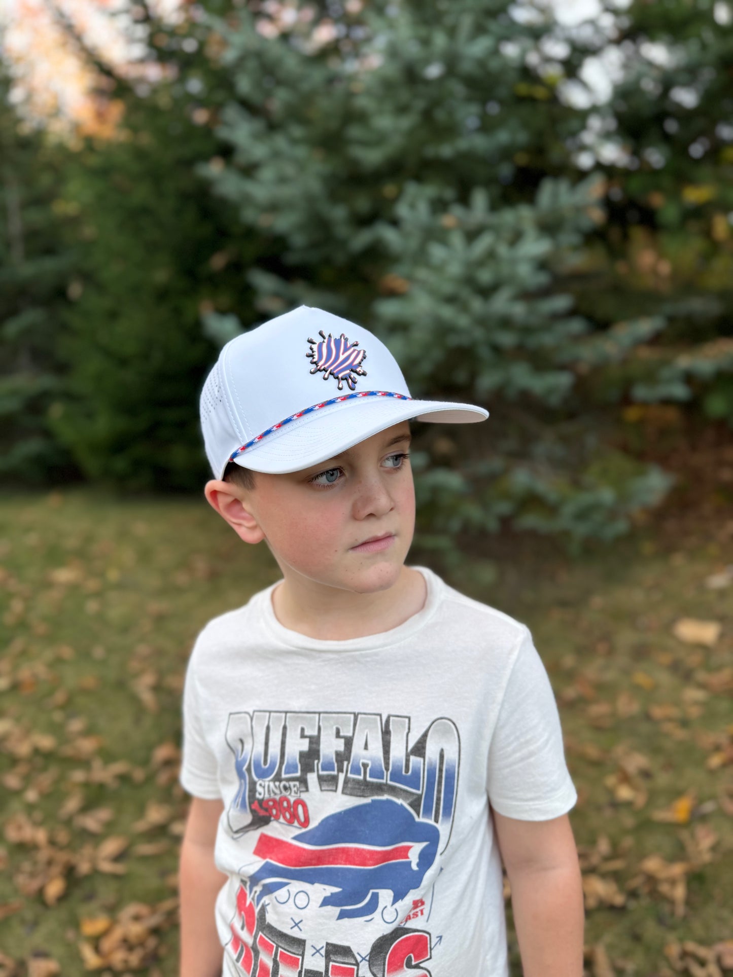 Buffalo Paint Splash Rope Hat — White